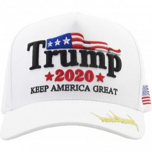 Baseball Caps Make America Great Again Our President Donald Trump Slogan with USA Flag Cap Adjustable Baseball Hat Red - CN18...