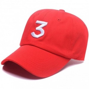 Baseball Caps Chance Baseball Caps Rapper Number 3 Caps Adjustable Strap Cotton Sunbonnet Plain Hat - Red - C3188HMOCNN $11.57