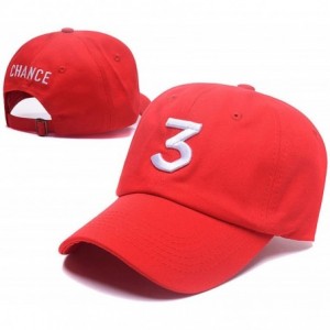 Baseball Caps Chance Baseball Caps Rapper Number 3 Caps Adjustable Strap Cotton Sunbonnet Plain Hat - Red - C3188HMOCNN $11.57