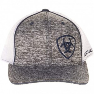 Baseball Caps Embroidered Shield Flexfit Cap - Heather/Navy - CA18LZRKYYN $37.08