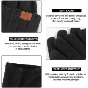 Skullies & Beanies Winter Thick Beanie Hat Scarf Touch Screen Gloves Set Fit for Men Women - B - Brown - C3192K6DSGN $11.79