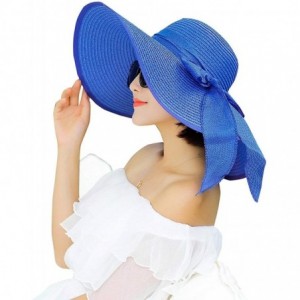 Sun Hats Womens Big Bowknot Straw Hat Foldable Roll up Sun Hat Beach Cap UPF 50+ Protection Sun Hats 041 - Purple-a - CS18T2W...