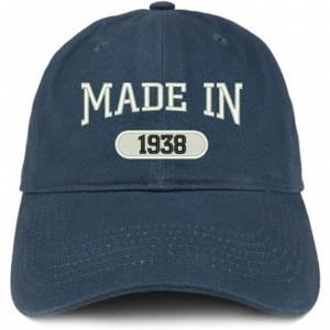 Baseball Caps Made in 1938 Embroidered 82nd Birthday Brushed Cotton Cap - Navy - CK18C9LMW4A $36.04
