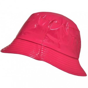 Rain Hats Waterproof Wax Style Bucket Rain Hat - 07-pink Raspberry - CS187DGUH0X $32.19