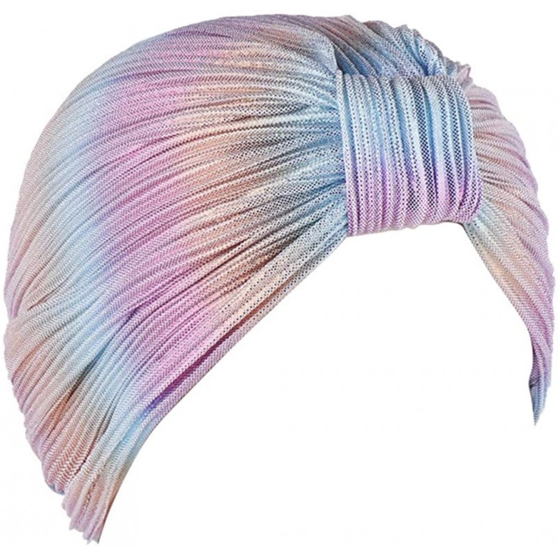 Skullies & Beanies Women India Hat Muslim Ruffle Cancer Chemo Beanie Turban Ruched Wrap Cap - Multicolor - CI18UG929YH $11.10