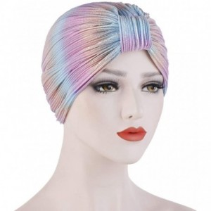 Skullies & Beanies Women India Hat Muslim Ruffle Cancer Chemo Beanie Turban Ruched Wrap Cap - Multicolor - CI18UG929YH $11.10