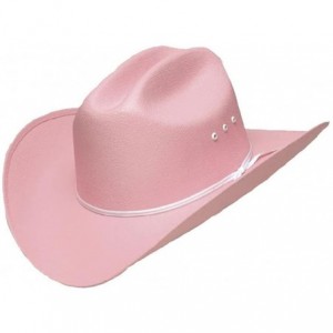 Cowboy Hats Kids Pink Cattleman Straw Hat with White Band - CO11N7C4Z2J $37.58