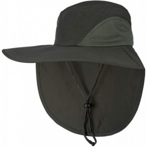 Sun Hats Unisex Outdoor Hats Sun Protection Fishing Hat Wide Brim Neck Flap UPF 50+ - Armygreen - CO18RHCQSDT $19.55