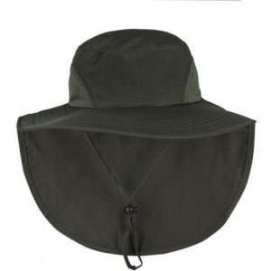 Sun Hats Unisex Outdoor Hats Sun Protection Fishing Hat Wide Brim Neck Flap UPF 50+ - Armygreen - CO18RHCQSDT $19.55