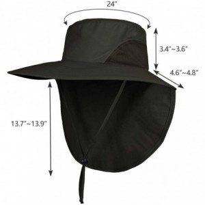 Sun Hats Unisex Outdoor Hats Sun Protection Fishing Hat Wide Brim Neck Flap UPF 50+ - Armygreen - CO18RHCQSDT $19.55