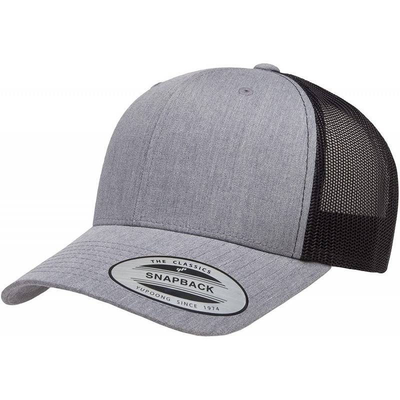 Baseball Caps Men's Yp Classics Retro Trucker Cap 2-Tone - Heather/Black - CU18LY0CL29 $8.13