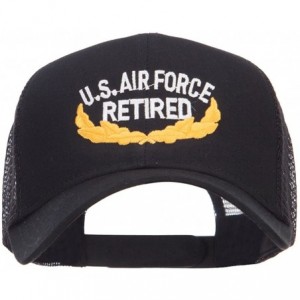 Baseball Caps US Air Force Retired Embroidered Mesh Cap - Black - CN124YMNSHN $18.02