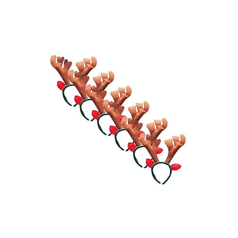 Headbands Christmas Headband Holiday Party Decoration Reindeer Antler Headband Pack of 6 - R-reindeer - CI18H3CW3SE $14.42