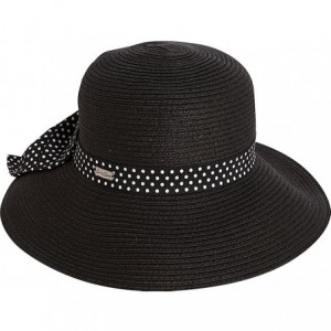 Sun Hats Paper Braid Hat with Polka Dot Ribbon - A. Black - CT124XVBFPR $43.76