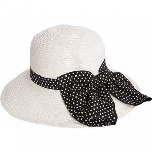 Sun Hats Paper Braid Hat with Polka Dot Ribbon - A. Black - CT124XVBFPR $19.58