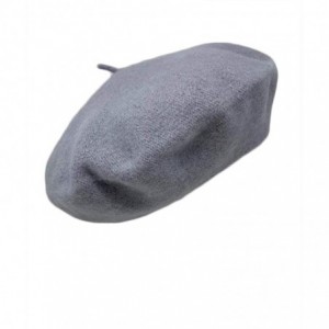 Berets French Casual Classic Solid Women Wool Beret Hat - Heather Grey - CX18LDHK0XW $19.06