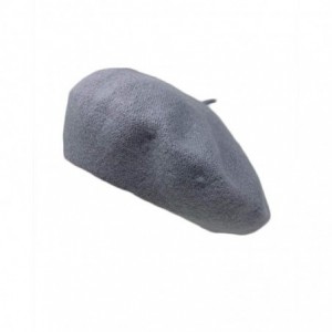 Berets French Casual Classic Solid Women Wool Beret Hat - Heather Grey - CX18LDHK0XW $10.56
