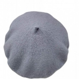 Berets French Casual Classic Solid Women Wool Beret Hat - Heather Grey - CX18LDHK0XW $10.56