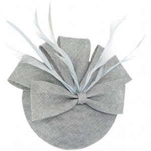 Berets Womens Fascinator Hat Sinamay Pillbox Flower Feather Tea Party Derby Wedding Headwear - A Grey - C818ANZAS5Z $18.83