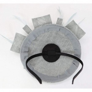 Berets Womens Fascinator Hat Sinamay Pillbox Flower Feather Tea Party Derby Wedding Headwear - A Grey - C818ANZAS5Z $11.96