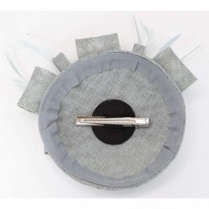 Berets Womens Fascinator Hat Sinamay Pillbox Flower Feather Tea Party Derby Wedding Headwear - A Grey - C818ANZAS5Z $11.96