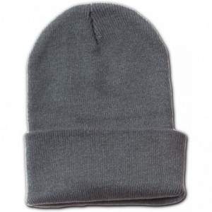 Skullies & Beanies Long Cuff Beanie Cap - Medium Grey - CQ18777YNMT $10.41