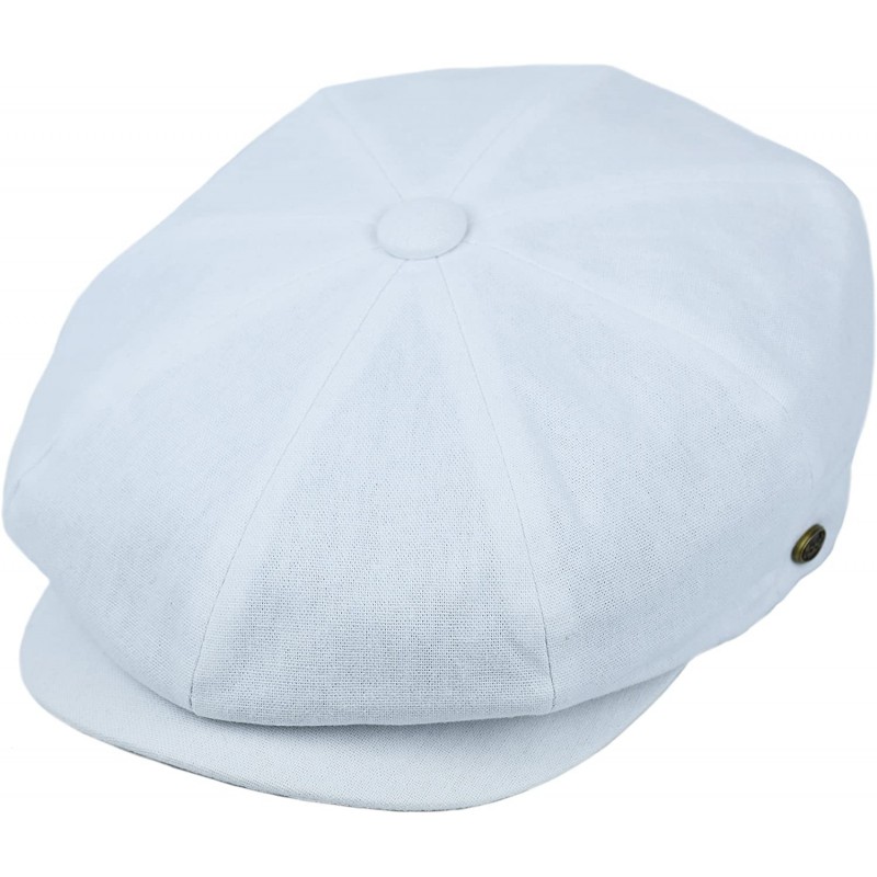 Newsboy Caps Mens Newsboy Cap- Patchwork Cabbie- Driving Cap- Light Weight Applejack Hat - White - C0182ECD3UO $14.01