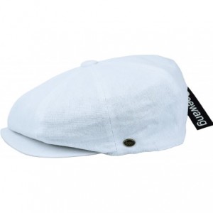 Newsboy Caps Mens Newsboy Cap- Patchwork Cabbie- Driving Cap- Light Weight Applejack Hat - White - C0182ECD3UO $14.01