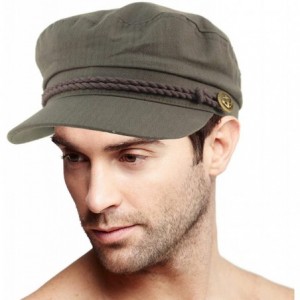 Newsboy Caps Men's Summer Cotton Greek Fisherman Sailor Fiddler Driver Hat Flat Cap - Gray - CZ18RDDUOIK $12.63