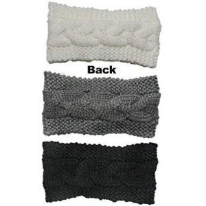 Cold Weather Headbands 3 Pack Womens Winter Knit Headband & Hairband Ear Warmer & Beanies - Black-white-gray-bow - CM189NUEDR...