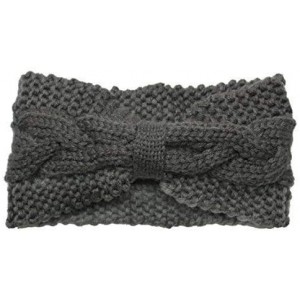 Cold Weather Headbands 3 Pack Womens Winter Knit Headband & Hairband Ear Warmer & Beanies - Black-white-gray-bow - CM189NUEDR...