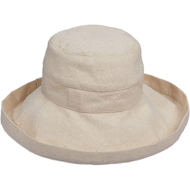 Sun Hats Women's Cotton Hat with Inner Drawstring and Upf 50+ Rating - Linen - CW11S70WTH9 $30.85