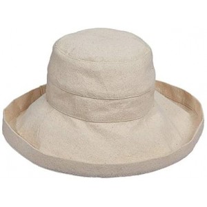 Sun Hats Women's Cotton Hat with Inner Drawstring and Upf 50+ Rating - Linen - CW11S70WTH9 $30.85