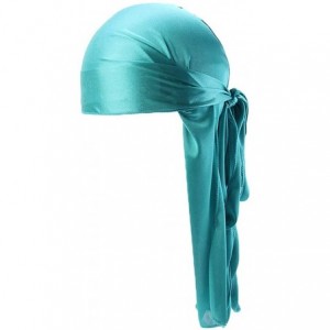 Skullies & Beanies Silk Durags for Men Waves-Long Tail Cool Doorags Scarf Chemo Wave Caps - Green - C918SN3ZMU7 $23.47