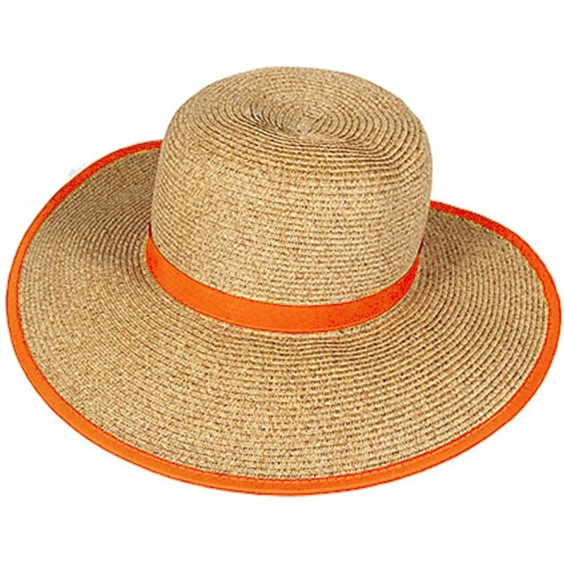 Sun Hats French Laundry Packable Crushable Travel Hat - Orange - CR11CYNHO2Z $21.93