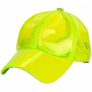 Baseball Caps Womens Transparent Waterproof PVC Rain Baseball Cap - Neon Lime - CM18R4HZAZL $14.37