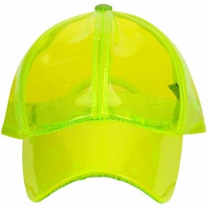 Baseball Caps Womens Transparent Waterproof PVC Rain Baseball Cap - Neon Lime - CM18R4HZAZL $25.59