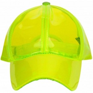 Baseball Caps Womens Transparent Waterproof PVC Rain Baseball Cap - Neon Lime - CM18R4HZAZL $14.37