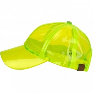 Baseball Caps Womens Transparent Waterproof PVC Rain Baseball Cap - Neon Lime - CM18R4HZAZL $25.59