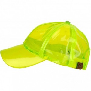 Baseball Caps Womens Transparent Waterproof PVC Rain Baseball Cap - Neon Lime - CM18R4HZAZL $14.37