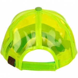 Baseball Caps Womens Transparent Waterproof PVC Rain Baseball Cap - Neon Lime - CM18R4HZAZL $14.37