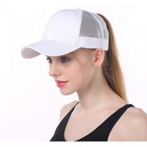 Visors Ponytail hat Messy High Bun-Camo Pattern Adjustable Mesh Trucker Baseball Cap - White - C418TRD3SXS $15.98