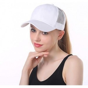 Visors Ponytail hat Messy High Bun-Camo Pattern Adjustable Mesh Trucker Baseball Cap - White - C418TRD3SXS $15.98