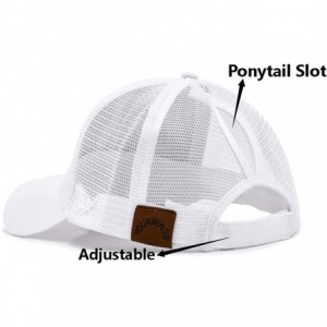 Visors Ponytail hat Messy High Bun-Camo Pattern Adjustable Mesh Trucker Baseball Cap - White - C418TRD3SXS $15.98