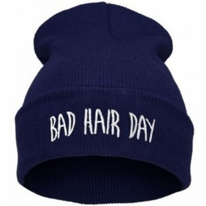 Skullies & Beanies Bad Hair Day Beanie Hat - Multiple Colors - Navy Blue - C312K8FIM9T $18.11