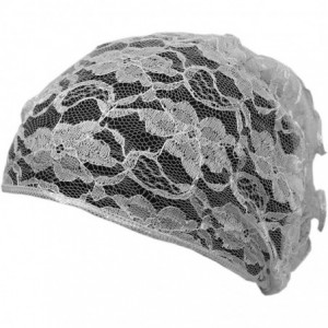 Headbands Beautiful Metallic Turban-style Head Wrap - Lacey White - CR182IM0NME $23.06