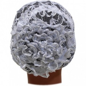 Headbands Beautiful Metallic Turban-style Head Wrap - Lacey White - CR182IM0NME $8.95