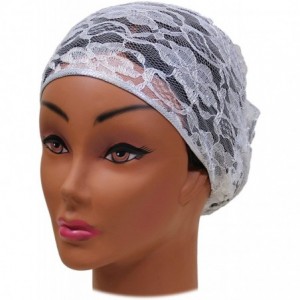 Headbands Beautiful Metallic Turban-style Head Wrap - Lacey White - CR182IM0NME $8.95