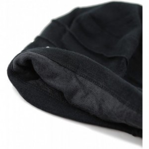 Skullies & Beanies Women's Handmade Warm Baggy Fleece Lined Slouch Beanie Hat - 2. Ribbon2 - Black - CX18ZN24AAW $11.81