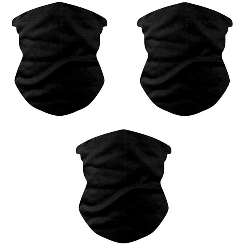 Balaclavas 3 Pack Unisex Seamless Half Face Mask Bandana Neck Gaiter Tube Scarf Headwear- for Women & Men - Solid Black - CU1...